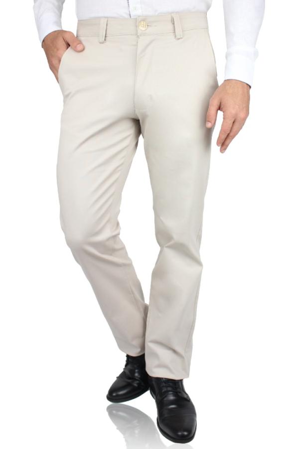 Pantalón De Vestir Con Bolsas Color Arena Regular Stretch Para Hombre